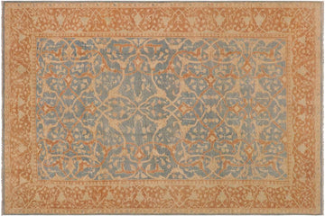 handmade Transitional Kafkaz Chobi Ziegler Blue Brown Hand Knotted RECTANGLE 100% WOOL area rug 9 x 12